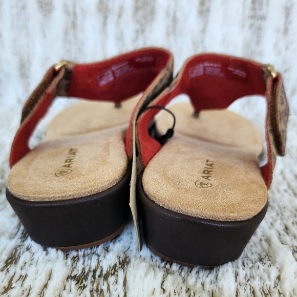 NWT Ariat "Poolside" Velcro Strap Leopard Print Thong Sandals | Women's Size 7B - Picture 5 of 11